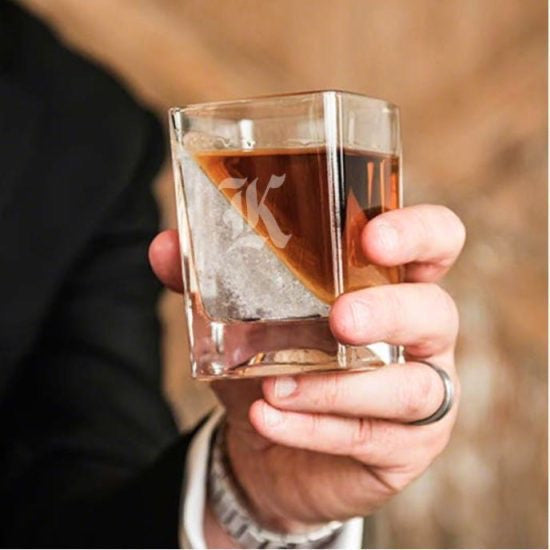 Engravable Whiskey Ice Wedge Glass