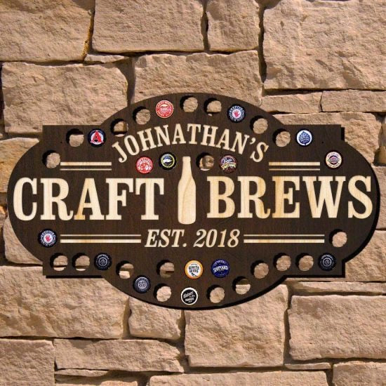 Personalized Brewery Bottle Cap Sign