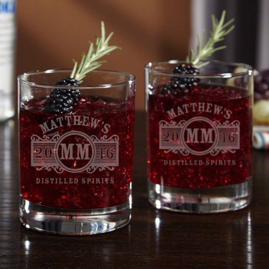 Set of 2 Engraved Cocktail Glasses