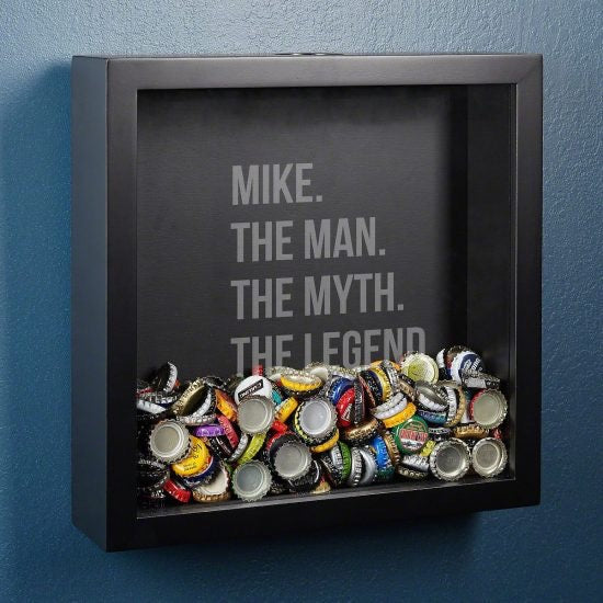 Beer Cap Shadow Box Gift Idea for Guys