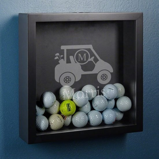 Collect Golf Balls in this Engraved Shadow Box