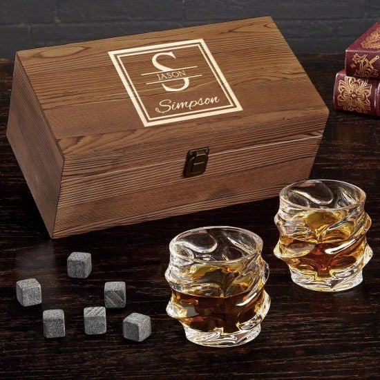 Custom Whiskey Box Set Dad Gift