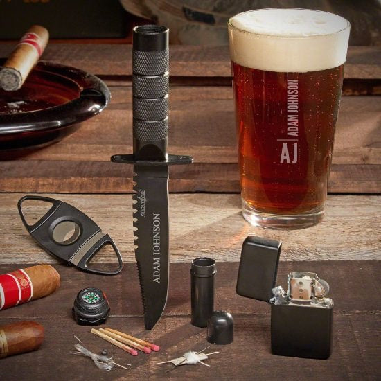 Personalized Gift Set with Cigar Accessories