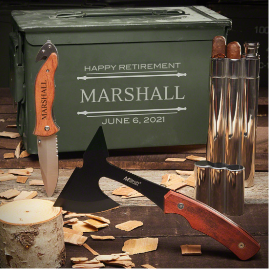 Engraved Ammo Can with Tools Retirement Gift Set