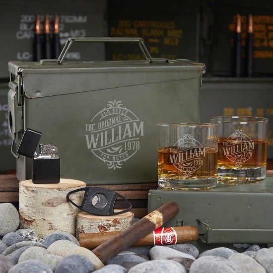 Custom Ammo Can Whiskey Set