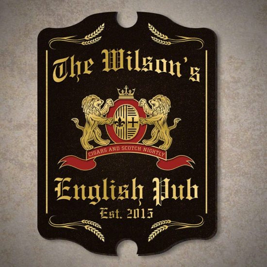 Custom English Pub Wood Sign