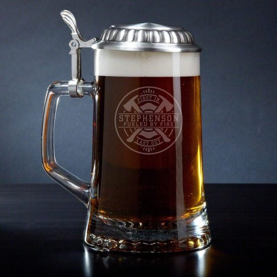 Personalized Beer Stein Gift for Firefighters