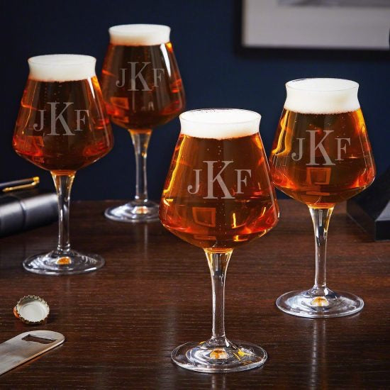 Monogrammed Set of 4 Teku Glasses