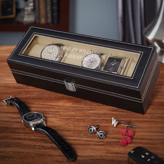 Black Leather Watch Case