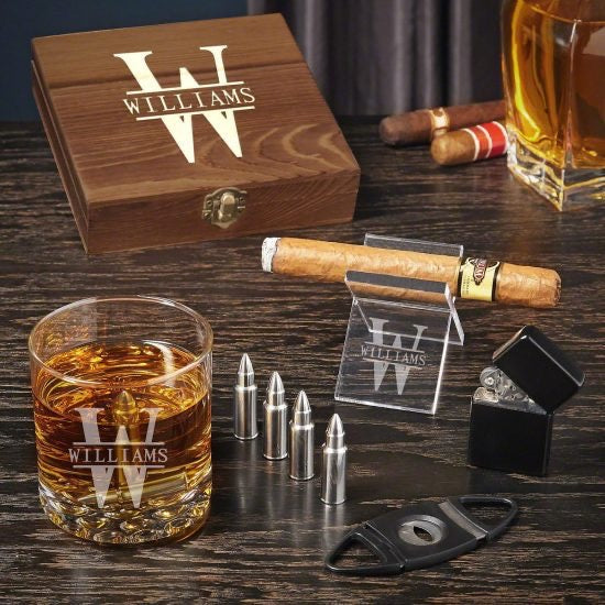 Custom Bullet Whiskey Stones Set