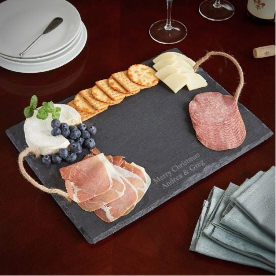 Custom Slate Cheese Board Couples Gift for Christmas