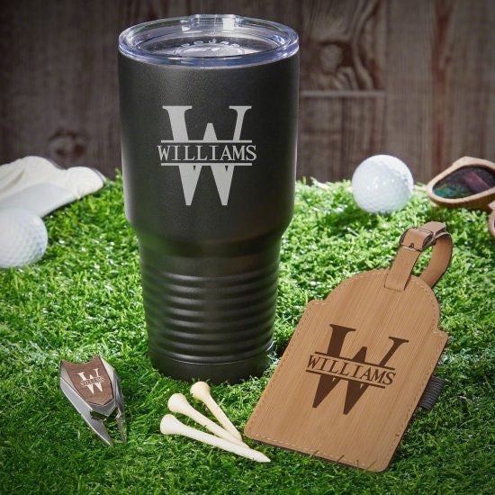 Engraved Golf Coffee Gift with Tumbler