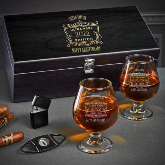 Personalized Cognac Anniversary Gift Set