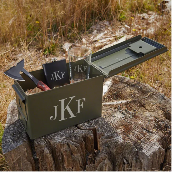 Monogrammed Ammo Can for Boyfriend