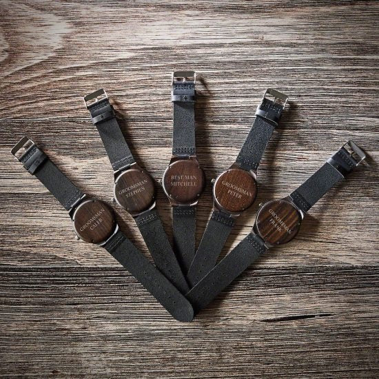 Engraved Set of 5 Wooden Watches