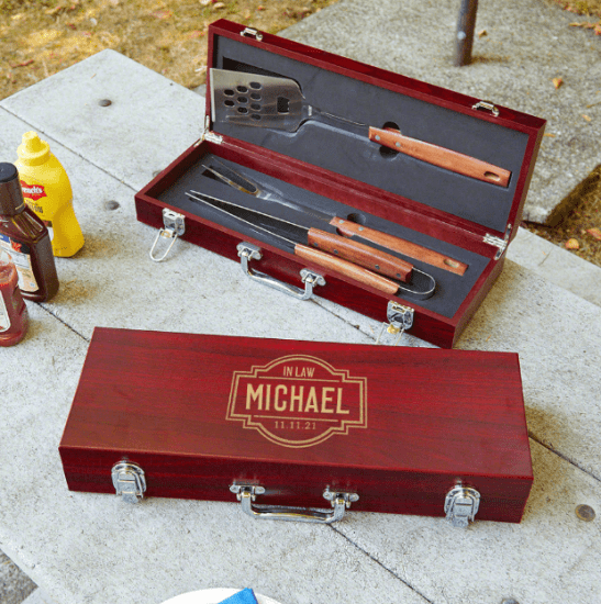 Personalized Grill Tool Set Gift for Father in Law