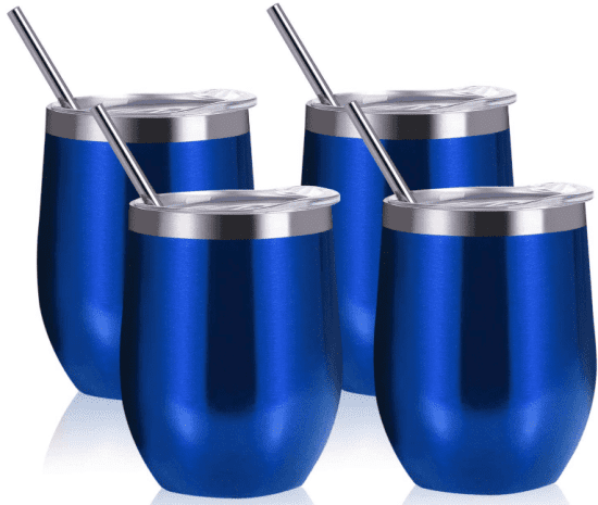 Set of Four Tumblers with Straws
