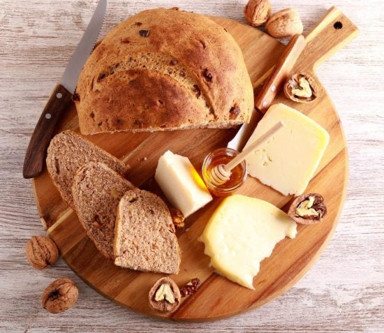 Personalized charcuterie board with bread and crackers