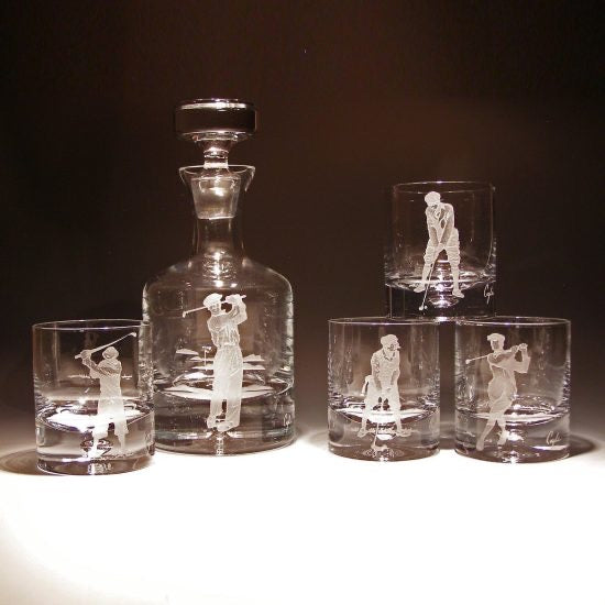 Golf Decanter Custom Glassware Set