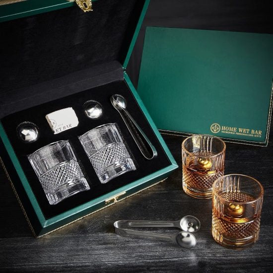 Whiskey Gift Set with Spinning Rocks Glasses