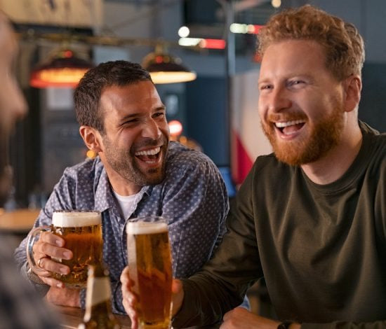 men drinking beer