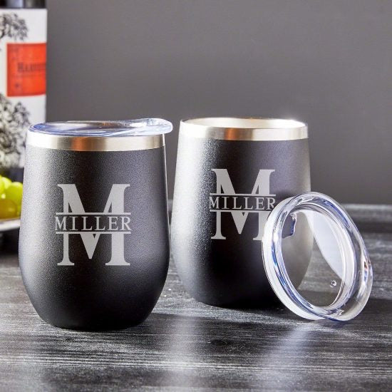 Engraved Stainless Steel Wine Tumblers