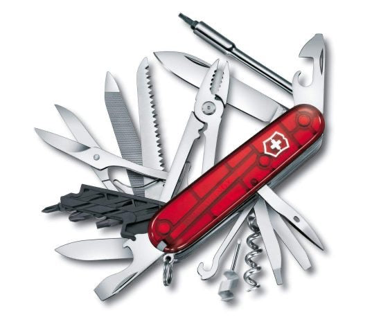 Swiss Army knife fanned out