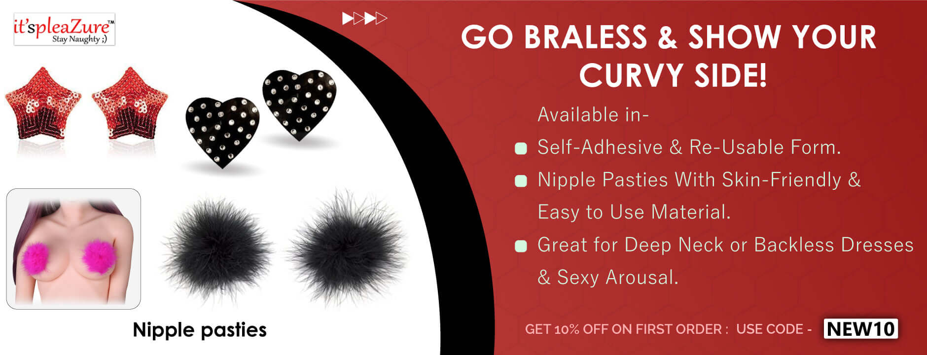 Buy online Go Braless With Our Silicone Pasties from lingerie for