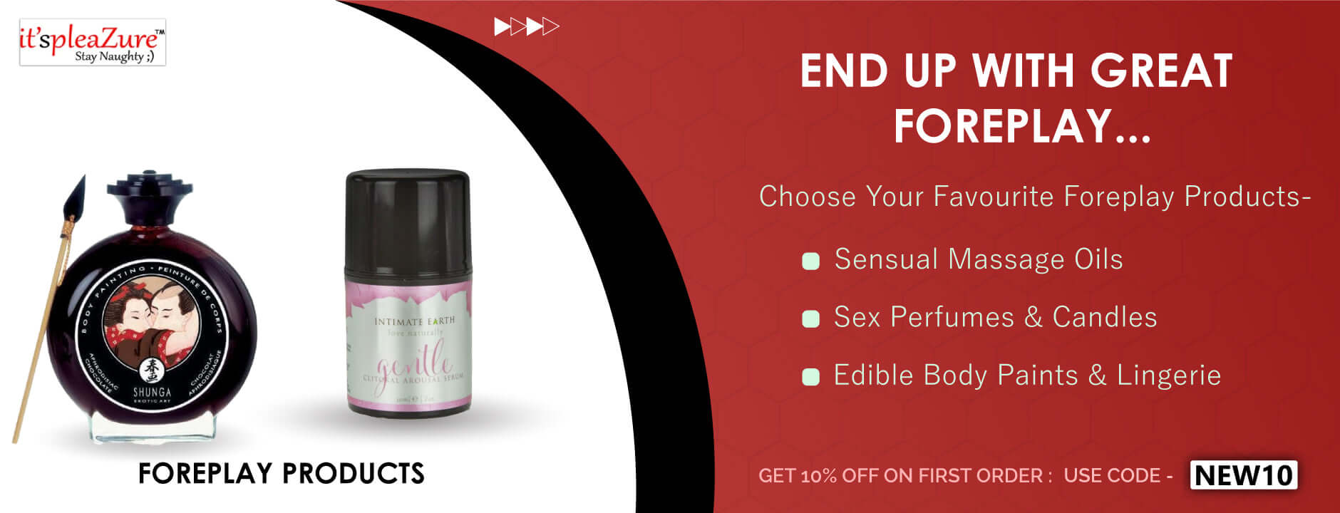 Shop sexual massage oils, body paints & edible lingerie Online