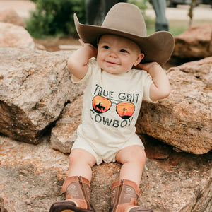Boy's Shea Baby True Grit Cream Romper - Hilltop Western Clothing | Keffeler Kreations