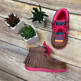 Girl's Toddler Blazin Roxx Serape Moccasin Fringe Shoes - Kimberly