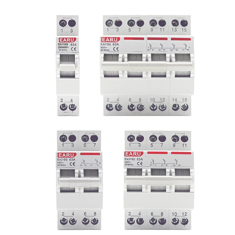 1P 2P 3P 4P 40A 63A MTS Dual Power Manual Transfer Interlock Circuit Breaker Din Rail Isolating Discounnecting Switch