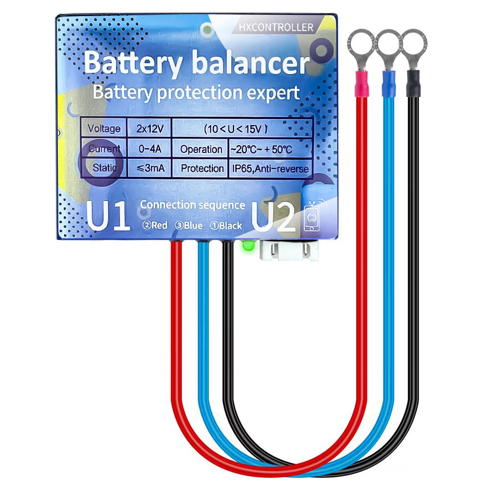 New IP65 0-4A Battery Equalizer Balancer 10-15V DC System