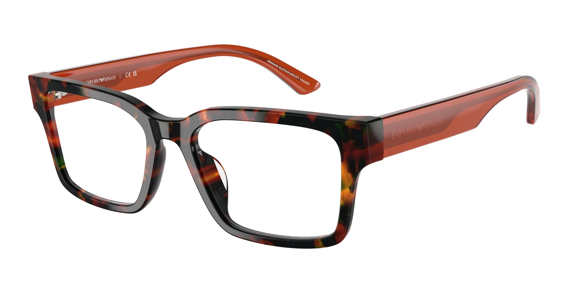 8056262234341 - Damen EA3245U 6182 Rahmen von BRILLEN Acetat Schildkröte Transparent Quadratisch Normal 8056262234341 - Damen EA3245U 6182 Rahmen von BRILLEN Acetat Schildkröte Transparent Quadratisch Normal
