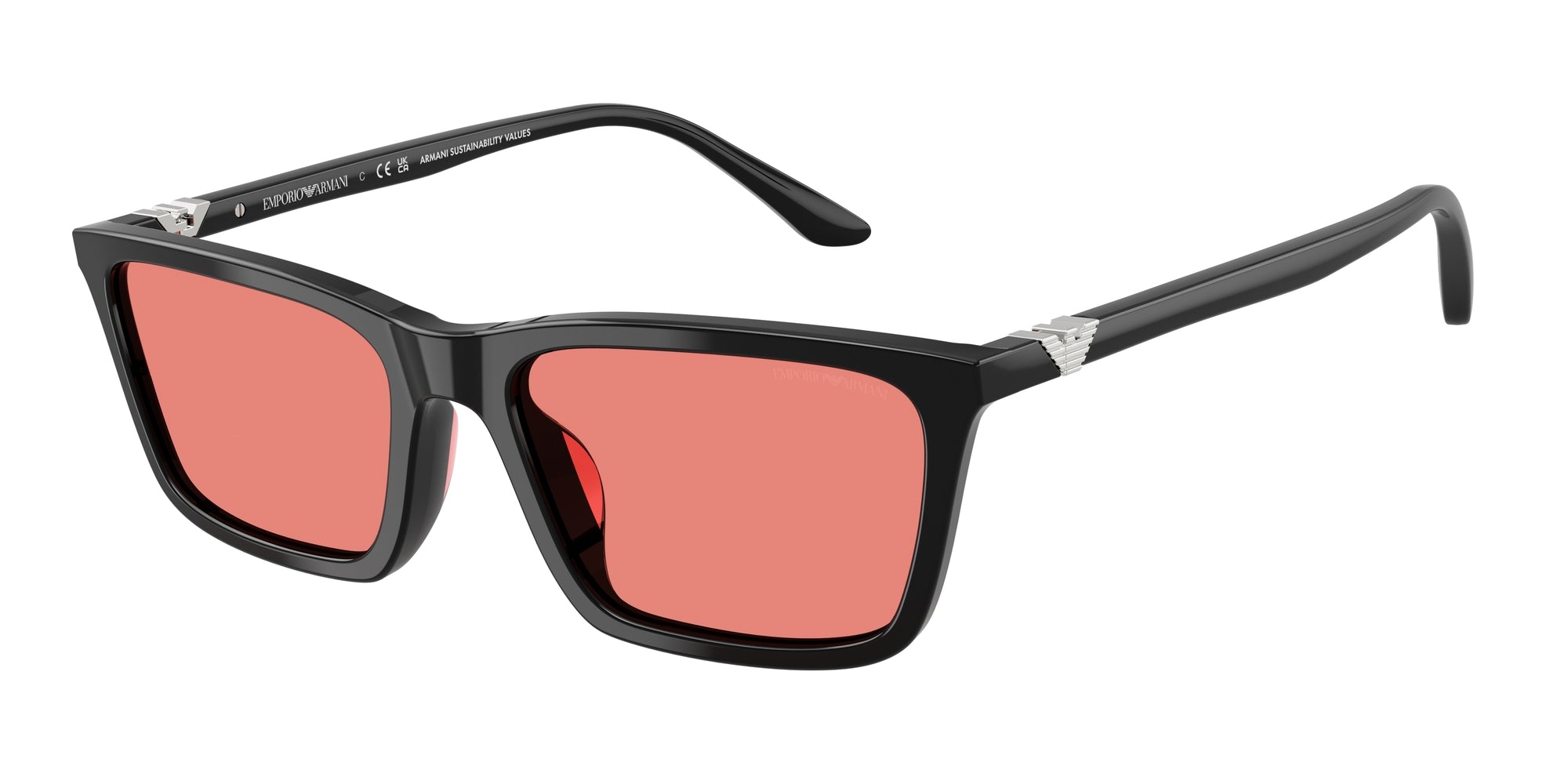 8056262243152 - Damen EA4239U 501784 Gläser SONNENBRILLEN Acetat Schwarz Rosa Quadratisch Normal 8056262243152 - Damen EA4239U 501784 Gläser SONNENBRILLEN Acetat Schwarz Rosa Quadratisch Normal