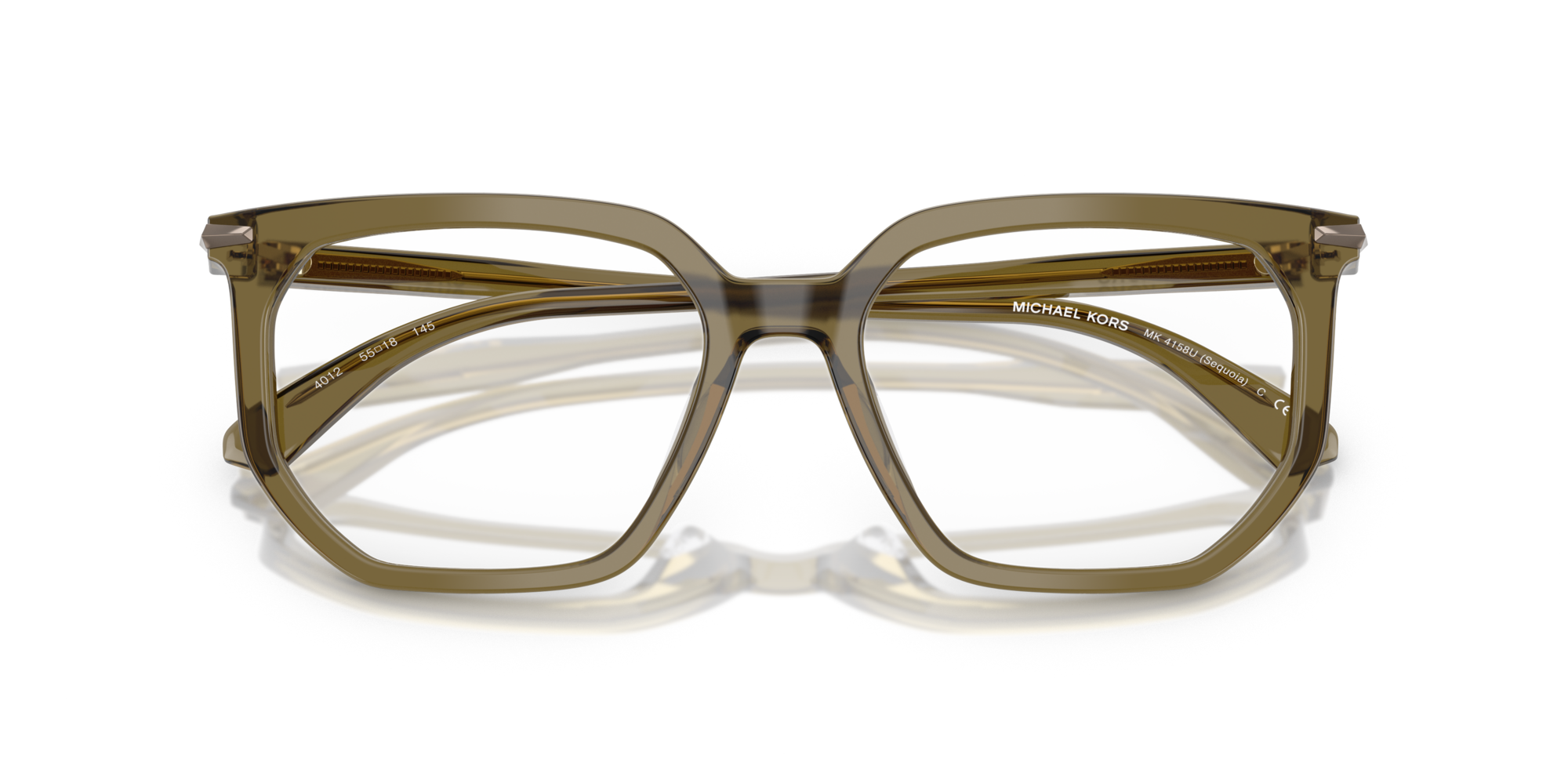 0725125533232 - Herren MK4158U SEQUOIA 4012 Rahmen von BRILLEN Acetat Grün Transparent Geometrisch Normal