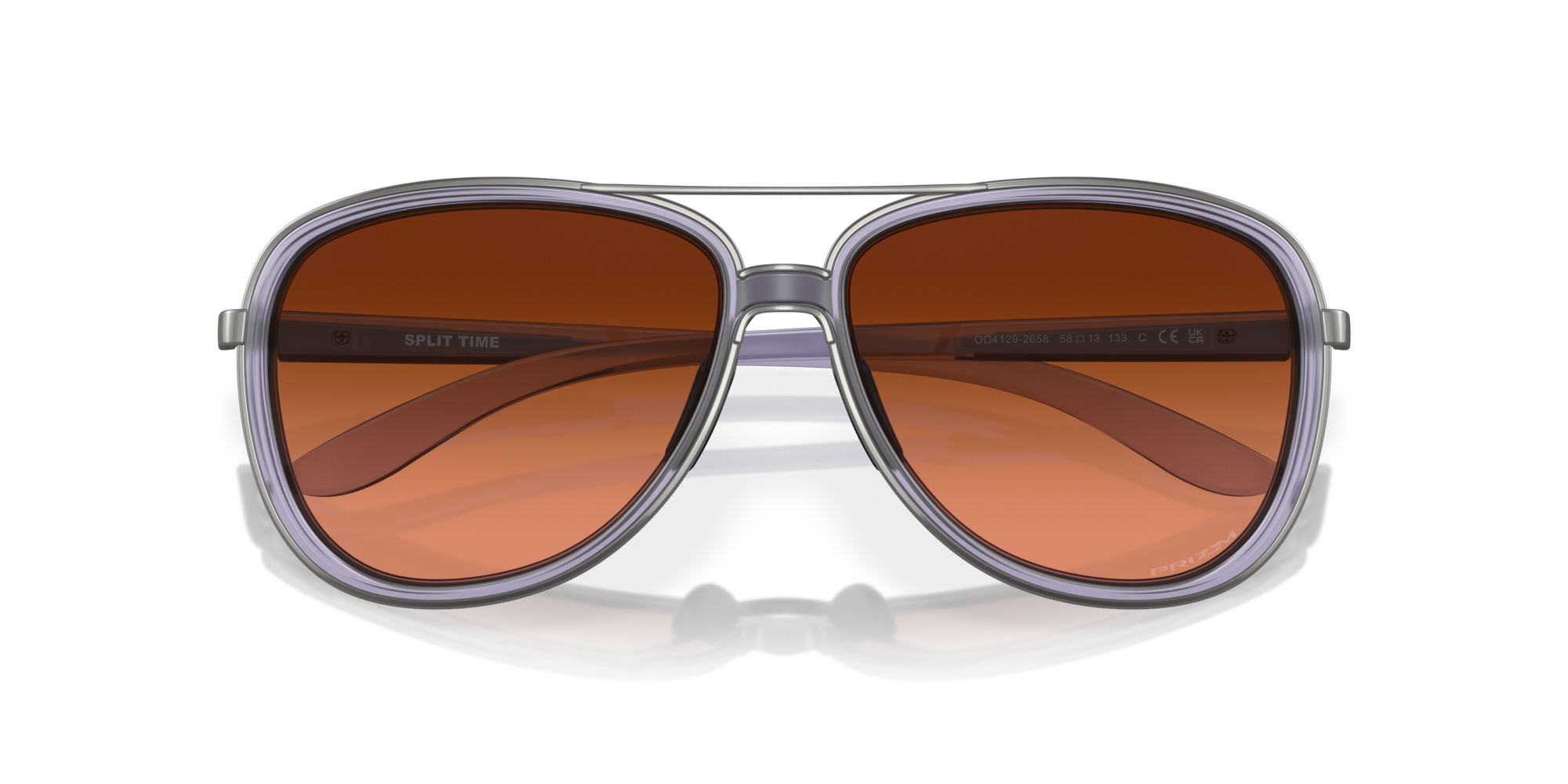 0888392617651 - Damen OO4129 Split -Zeit 412926 Gläser SONNENBRILLEN Metall Lila Prizm Brown Gradient Rund Normale Prizm
