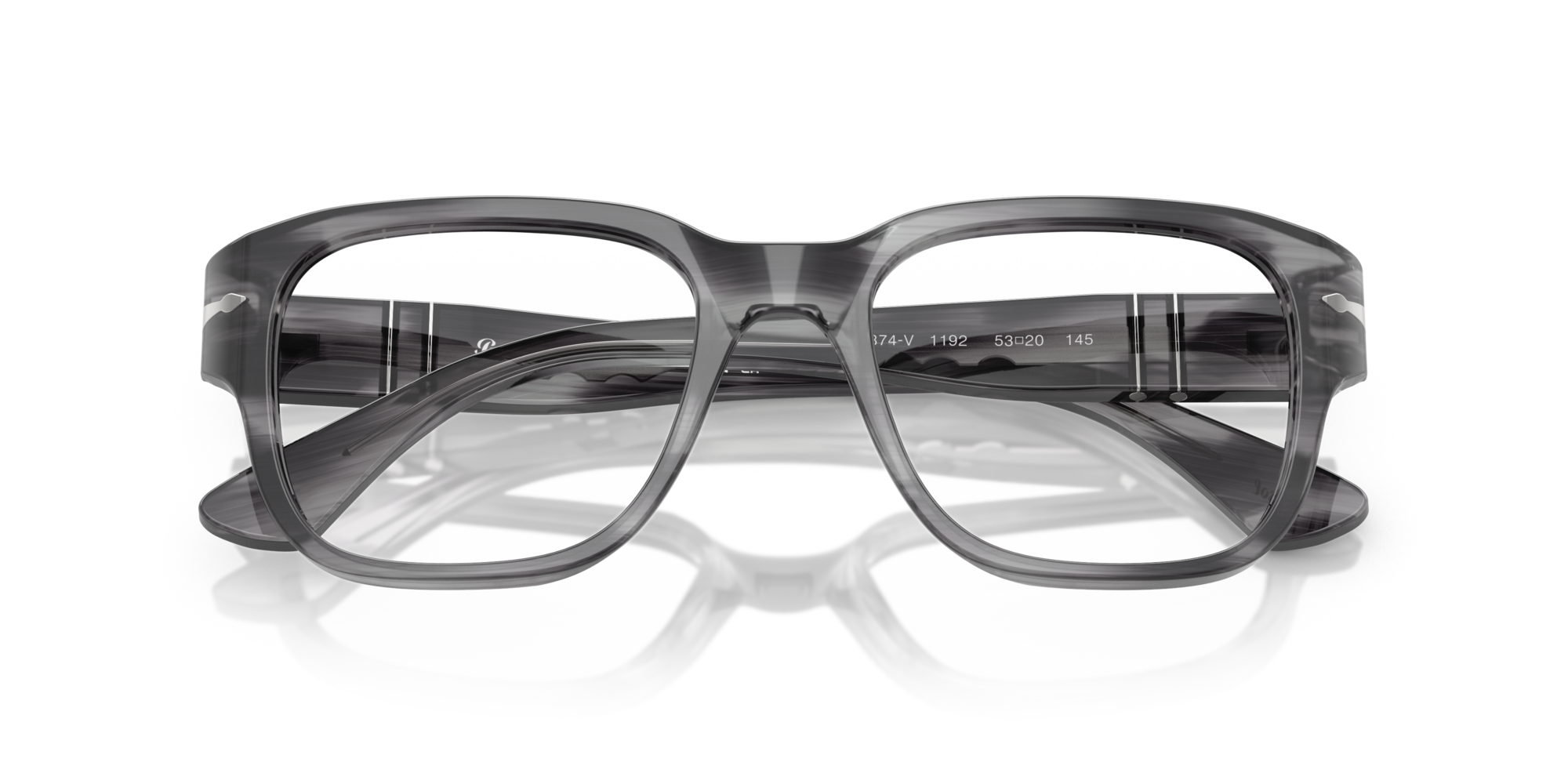 8056262360392 - Unisex PO3374V  1192 Rahmen von BRILLEN Acetat Grau Transparent Quadratisch Normal