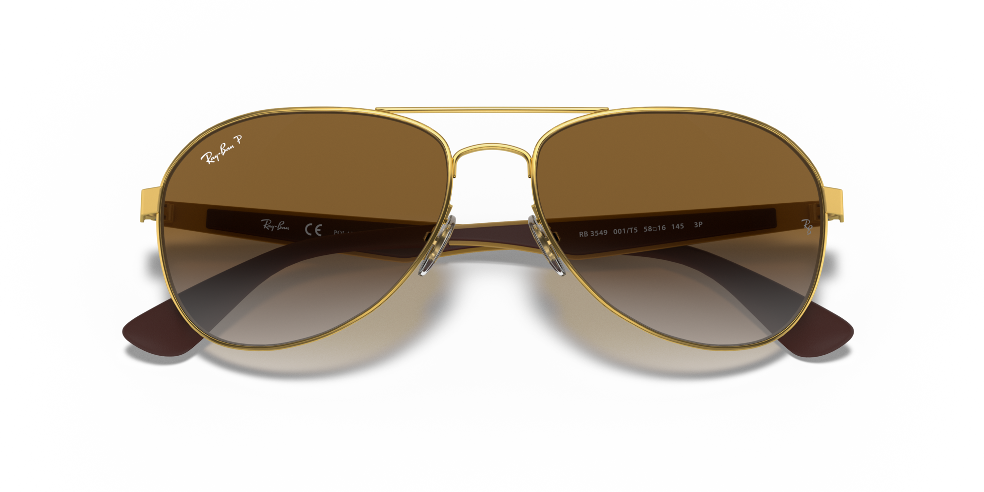 8053672879025 - Unisex RB3549  001 T5 Gläser SONNENBRILLEN Metall Gold Grün Pilot Polarisiert Schattiert