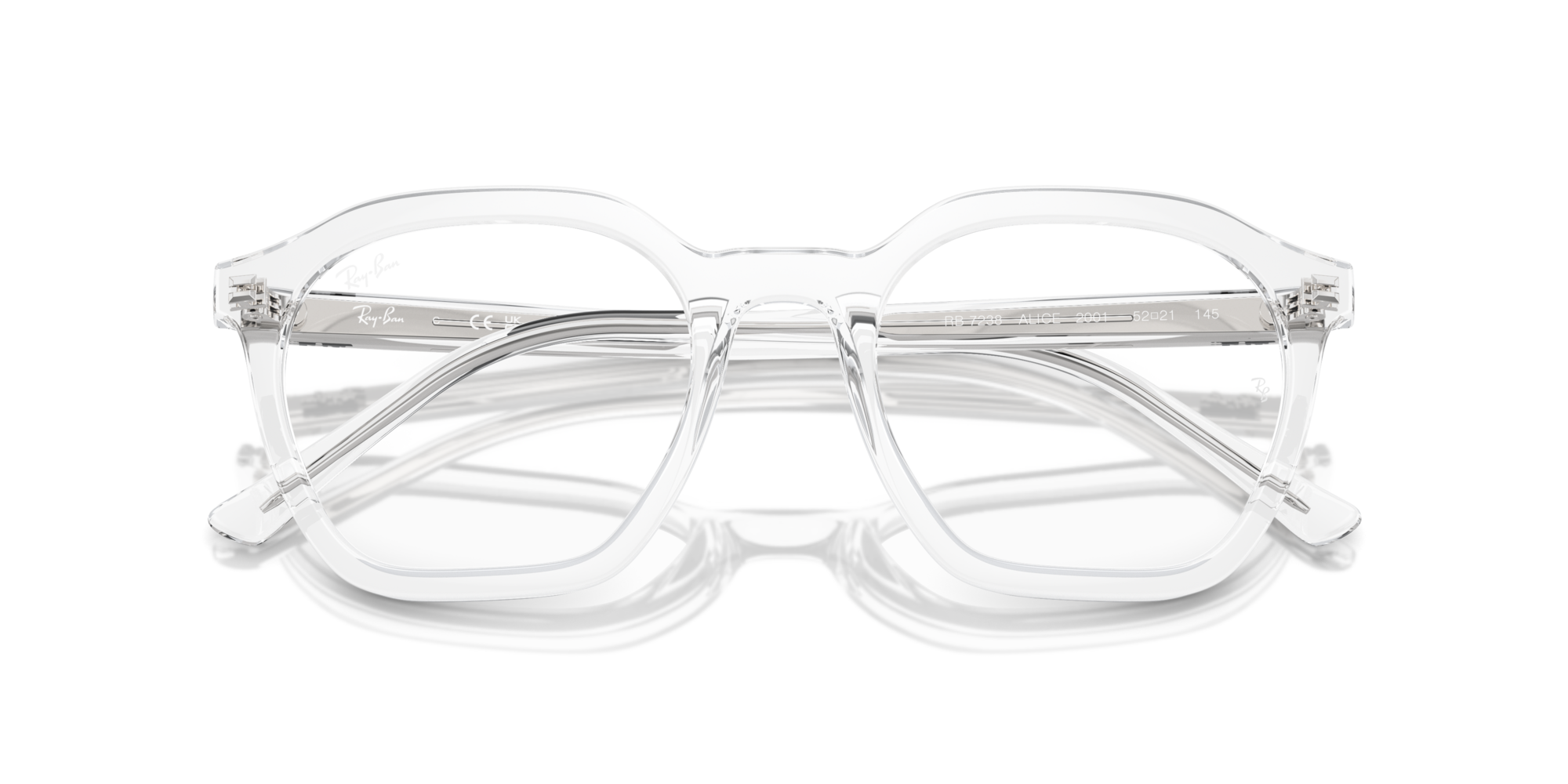 8056262036761 - Unisex RX7238 Alice 2001 Rahmen von BRILLEN Plastik Transparent Trasparente Geometrisch Normale 8056262036761 - Unisex RX7238 Alice 2001 Rahmen von BRILLEN Plastik Transparent Trasparente Geometrisch Normale