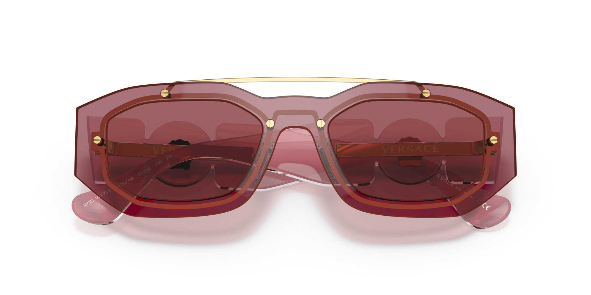 8056597658522 - Herren VE2235 100269 Gläser SONNENBRILLEN Metall Rosa Violett Geometrisch Normal