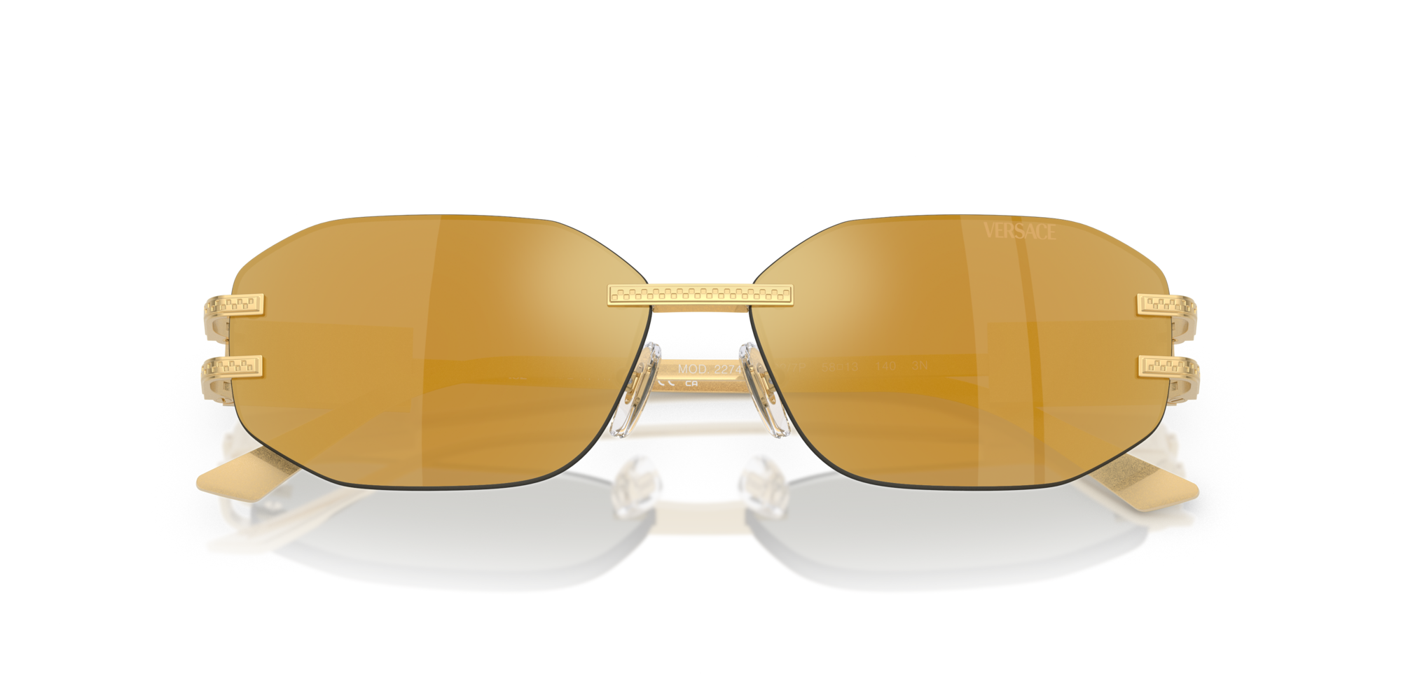 8056262249901 - Damen VE2274 10027P Gläser SONNENBRILLEN Metall Gold Braun Geometrisch Gespiegelt 8056262249901 - Damen VE2274 10027P Gläser SONNENBRILLEN Metall Gold Braun Geometrisch Gespiegelt