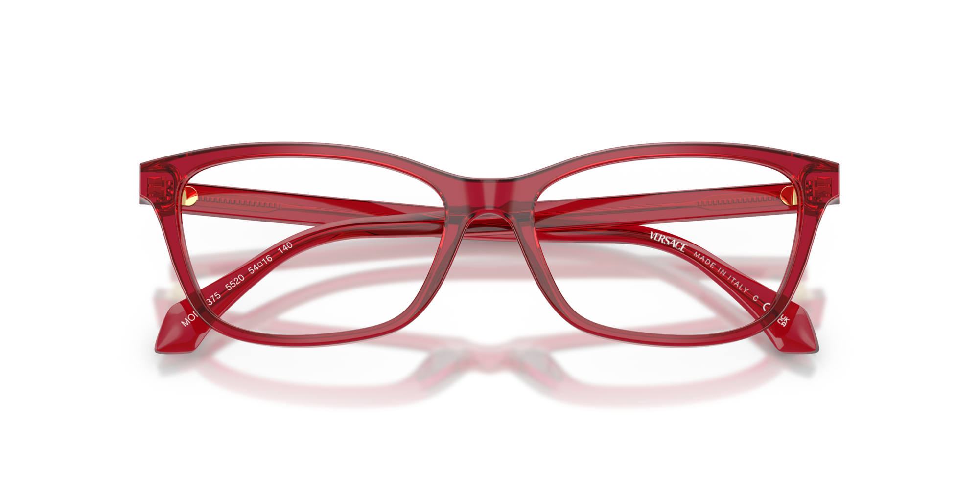 8056262420799 - Damen VE3375  5520 Rahmen von BRILLEN Acetat Rot Transparent Cat Eye Normal