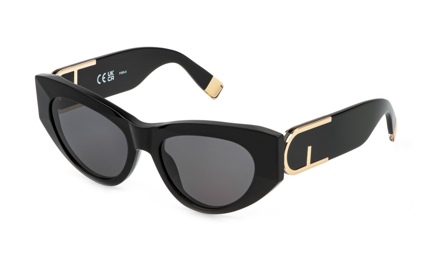 0190605605530 - Damen SFU881  700 Sonnenbrillen Acetat Schwarz Rauch Cat Eye Normal