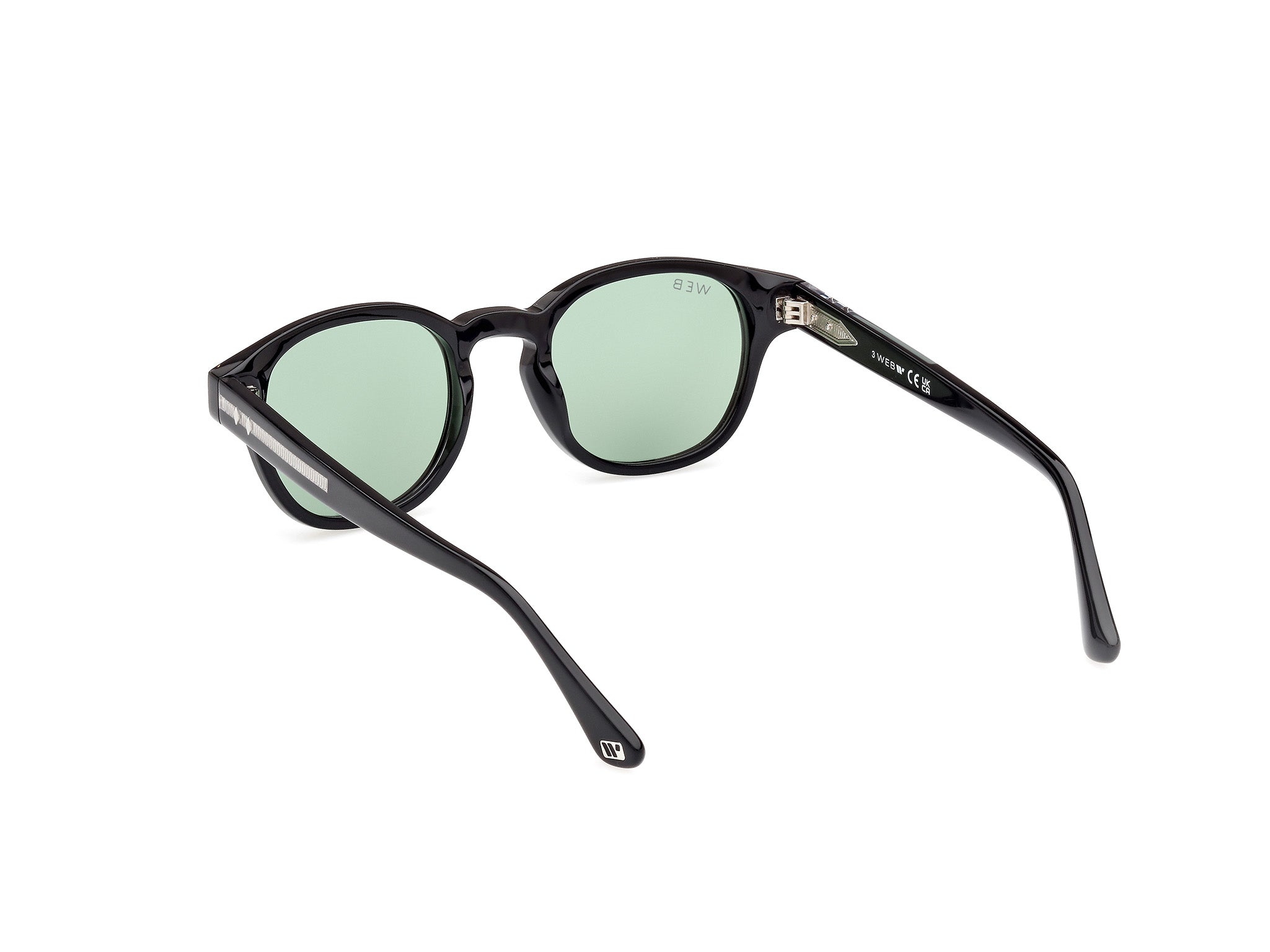Web Man WE0361 05N Sunglasses Acetate Black Green Round Normal