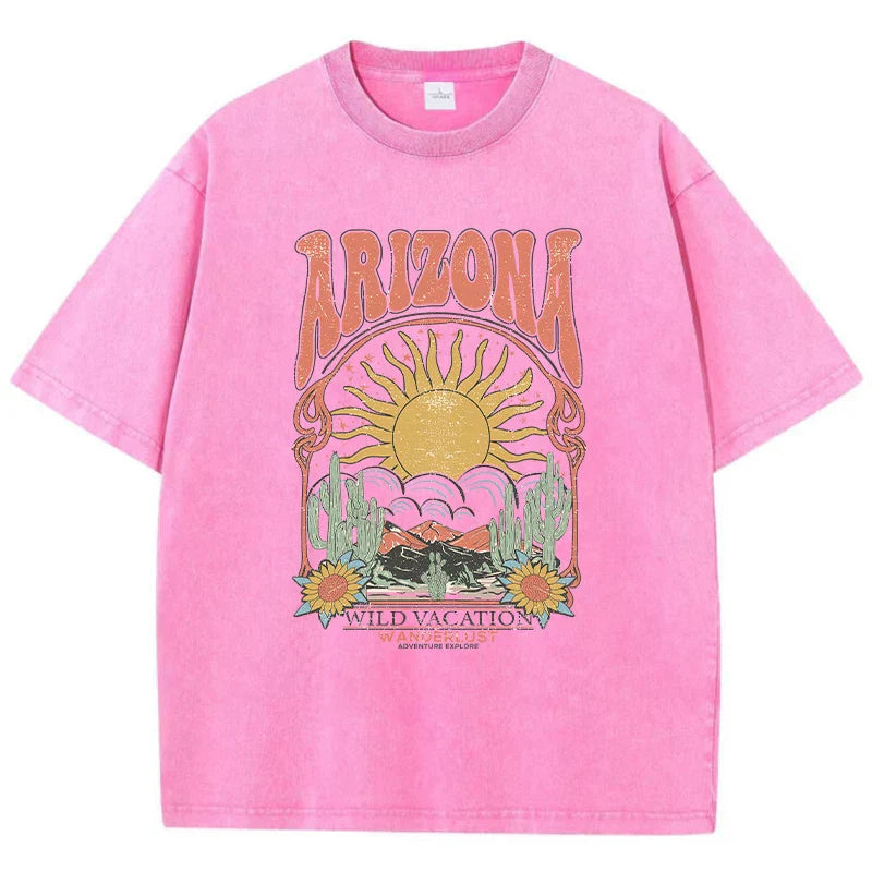 Dalina T-shirt in blue, green colors showcase