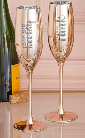 rose gold champagne flutes