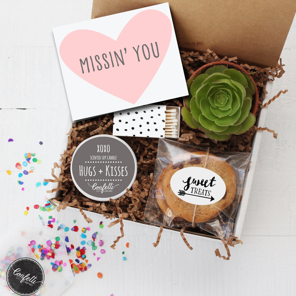 Miss You Gift Succulent Gift Box Confetti Gift Company Succulent Gift Boxes Soy Candle Gifts