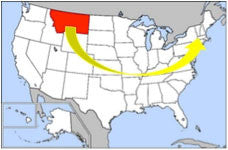 US Map to Montana