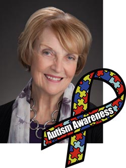Maryellen Head Shot with Autism Awareness Ribbon
